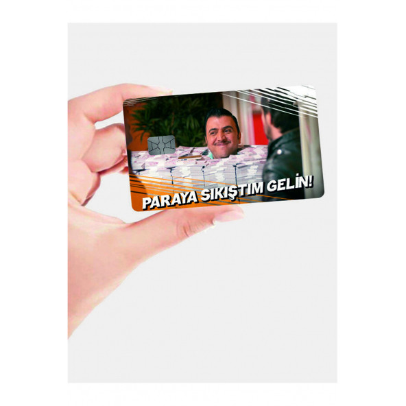 Alptuğ Reklam Kardeş Payı Hilmi Paraya Sıkıştım Tasarımlı Kart Kaplama Sticker