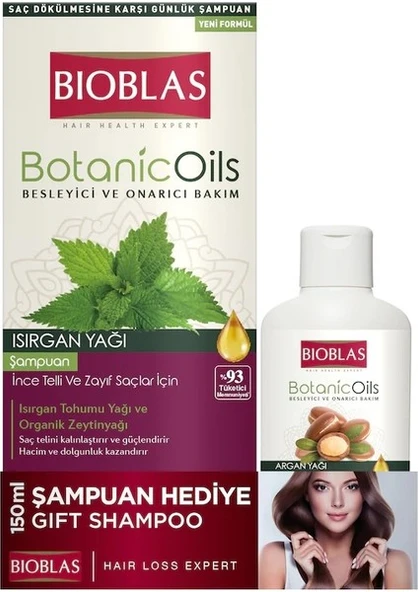 BIOBLAS ŞAMPUAN 360ML ISIRGAN+200ML ARGAN SAÇ KREMİ ürün görseli