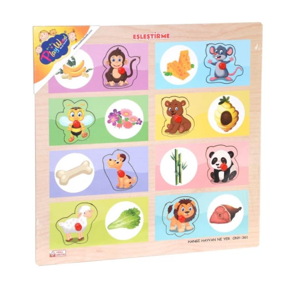 ONY-360-361 Onyıl, Ahşap Tutmalı Eşleştirme - Hangi Hayvan Ne Yer - 10