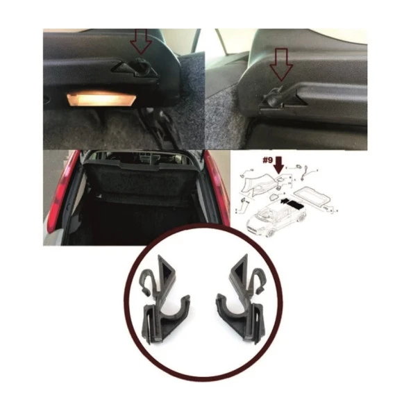 Fiat Fiorino Bagaj Perde Klipsi Sağ & Sol Takım 71719952-71719953 - Resim 2