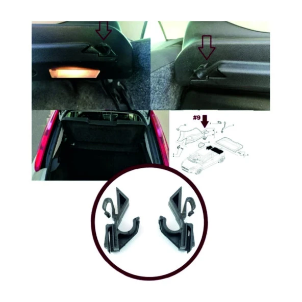Fiat Grande Punto Bagaj Perde Klipsi Sağ & Sol Takım 71719952-71719953 - 2