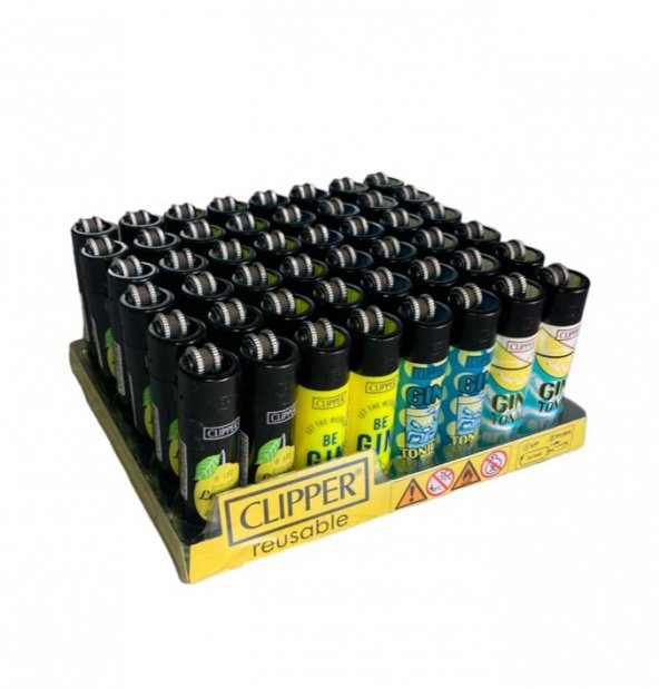 Clipper Pocket Gin Tonic Desenli Taşlı Çakmak 48 Adet 7858