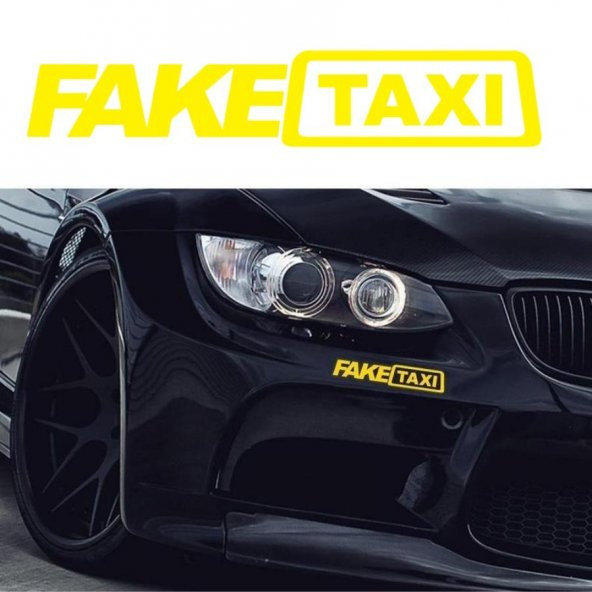 Fake Taxi Oto Sticker (1 Adet)  Kırmızı 15cm - 2