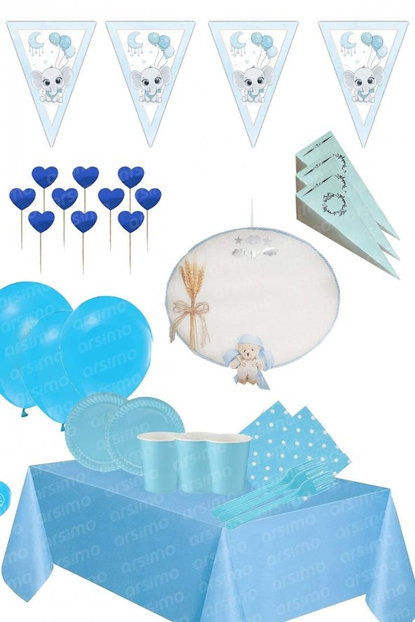 Baby Shower Erkek Bebek Konsepti 8 Kişilik