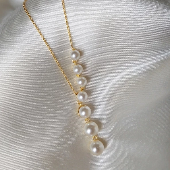 Vaoov 925 Ayar Gümüş İnci Kolye - Resim 4