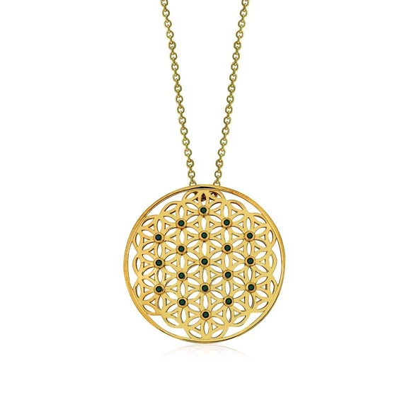 925 Ayar Ggümüş Yaşam Çiçeği Kolye ürün görseli