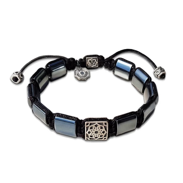 925 Ayar Gümüş Hematit Taşlı Bileklik ürün görseli