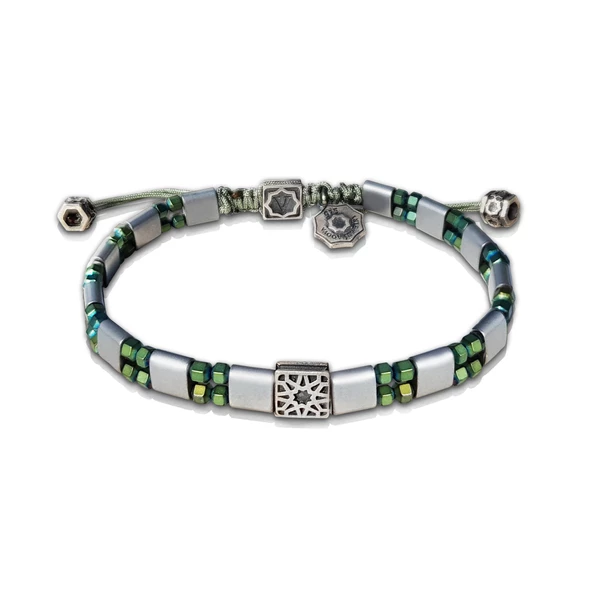 925 Ayar Gümüş Hematit Taşlı Bileklik ürün görseli