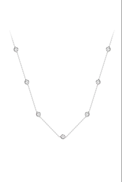 Vaoov 925 Ayar Gümüş Sıra Taşlı Kolye ürün görseli