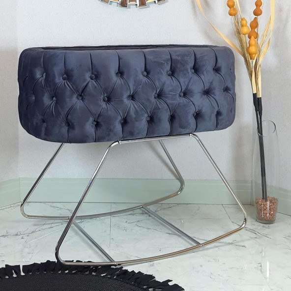 Markaawm Anne yanı Sallanır Beşik Metal Kapitone Sepet Beşik - 2