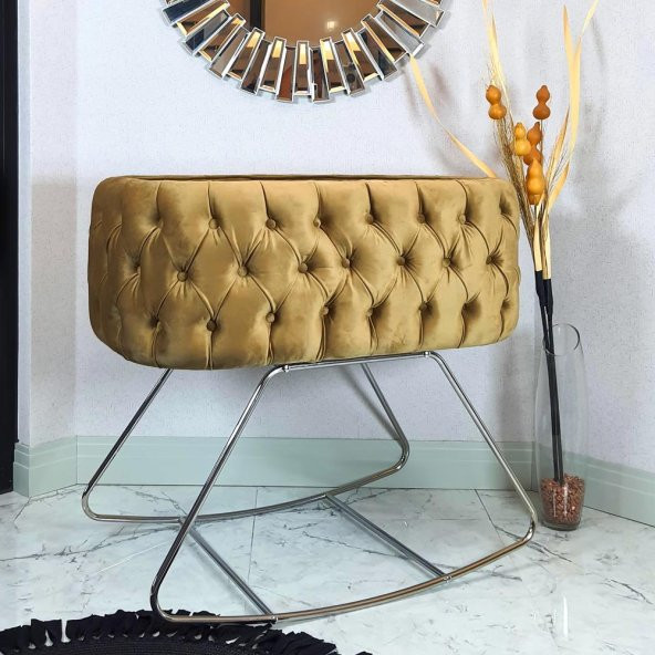 Markaawm Anne yanı Sallanır Beşik Metal Kapitone Sepet Beşik - 5