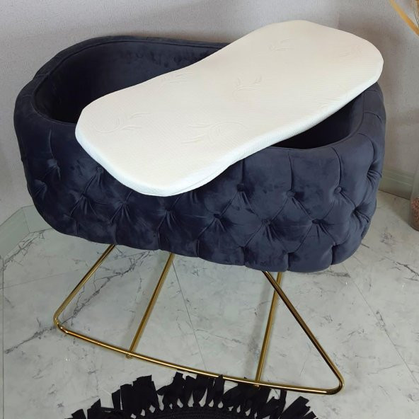 Markaawm Anne yanı Sallanır Beşik Metal Kapitone Sepet Beşik - 7