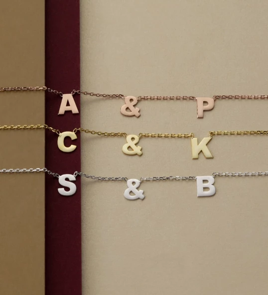 Vaoov 925 Ayar Gümüş Kişiye Özel Harfli Kolye - Resim 4