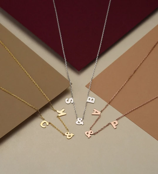 Vaoov 925 Ayar Gümüş Kişiye Özel Harfli Kolye - Resim 3