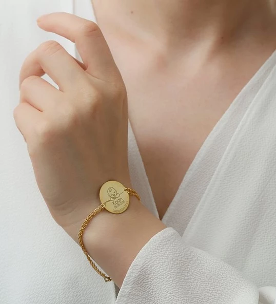 Vaoov 925 Ayar Gümüş Kişiye Özel İsimli Yeni Doğan Erkek Bebek ürün görseli