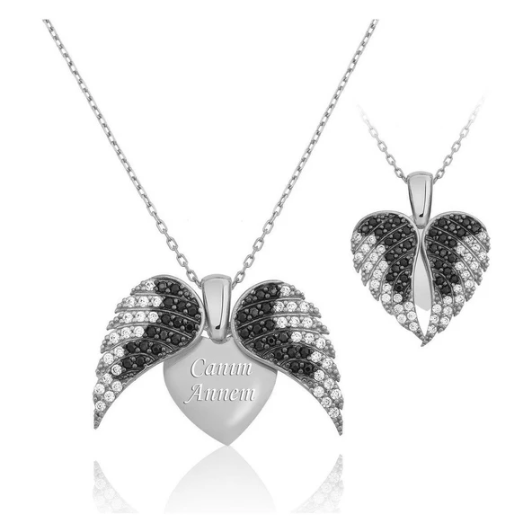 Vaoov Kişiye Özel Açılan Kanat Kolye ürün görseli