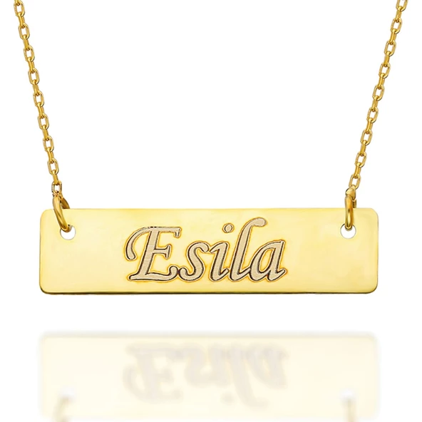 925 Ayar Gümüş Isimli Plaka Kolye ürün görseli