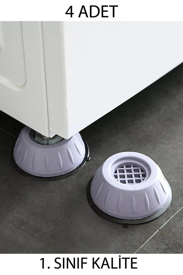 Nakres 4 Adet Makine Kaydırmaz gri Çamaşır Makinesi Titreşim Önleyici Stoper - 3