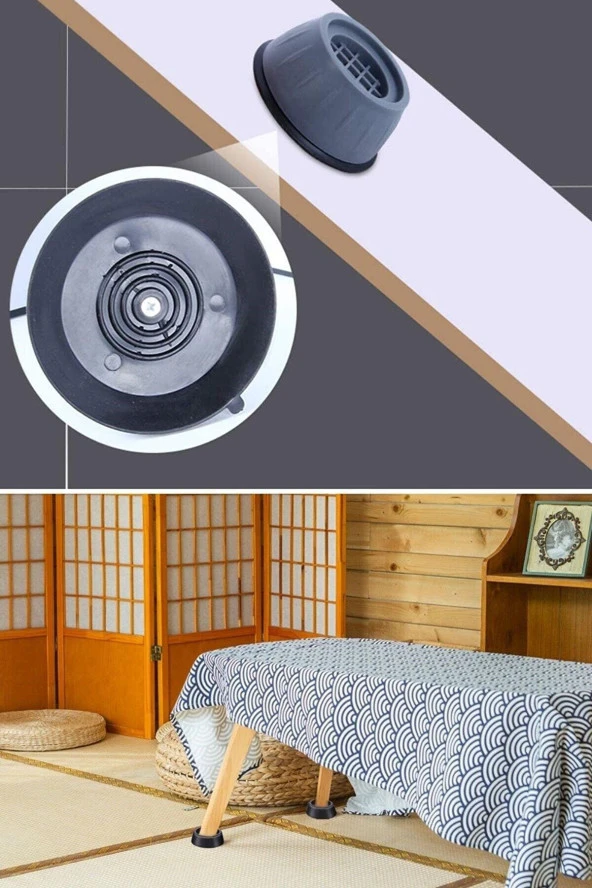 Nakres 4 Adet Makine Kaydırmaz gri Çamaşır Makinesi Titreşim Önleyici Stoper - 6