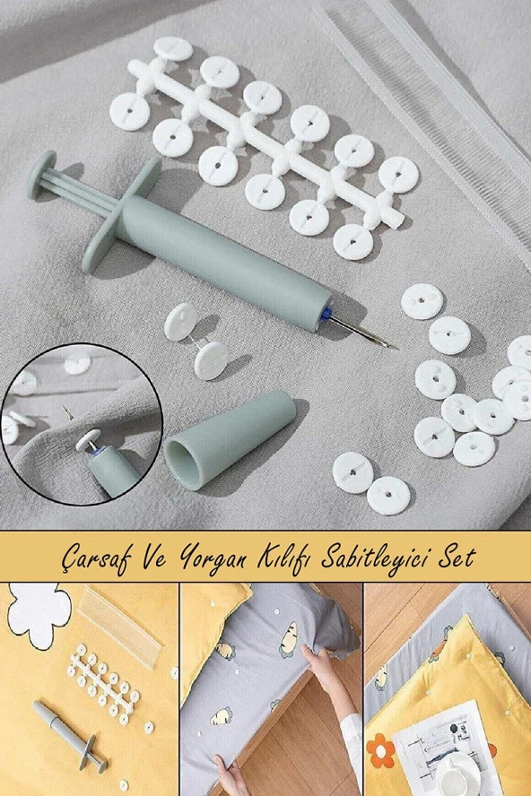 Nakres Nevresim Sabitleyici Düğme Yatak Çarşaf Yorgan Kılıfı Sabitleme Seti - 3