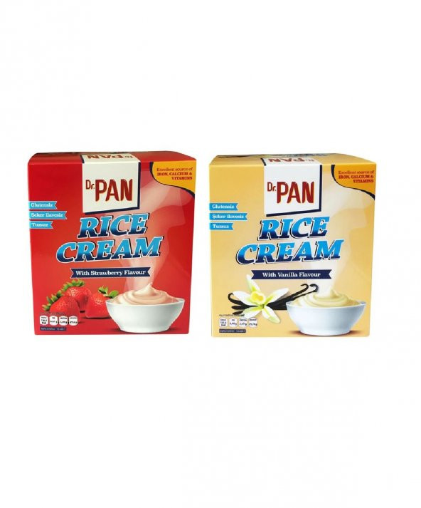 Dr.Pan 2li Pirinç Kreması 400g 2 Adet Rice Cream - Çilek ve Vanilya Aromalı