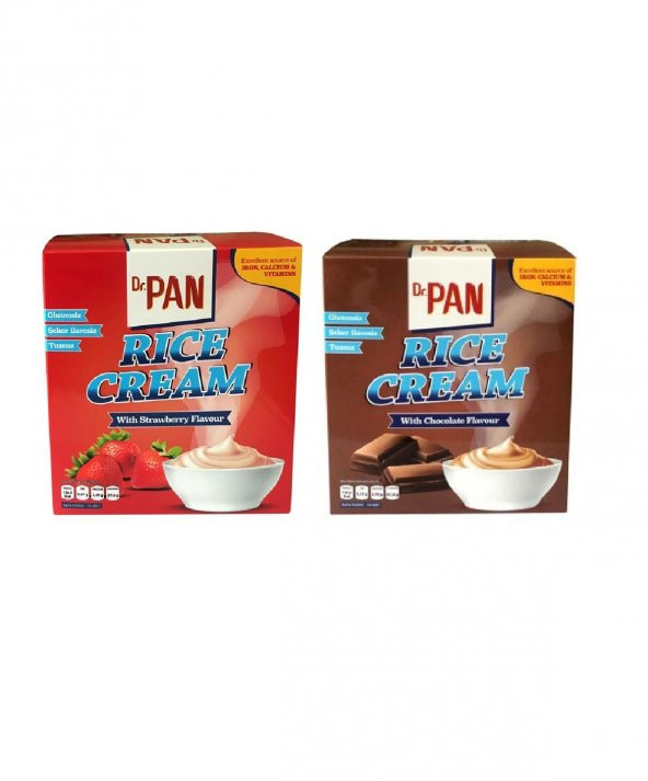 Dr.Pan 2li Pirinç Kreması 400g 2 Adet Rice Cream - Çikolata ve Çilek Aromalı
