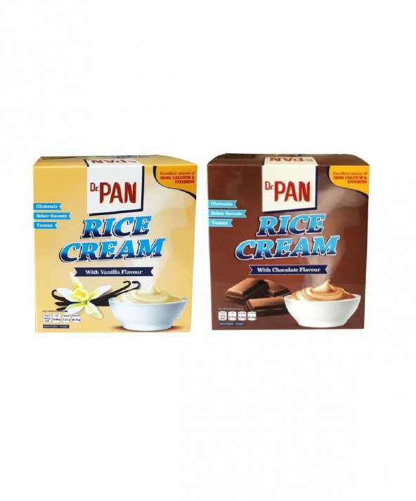 Dr.Pan 2li Pirinç Kreması 400g 2 Adet Rice Cream - Çikolata ve Vanilya Aromalı