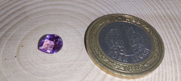 Ametist Taşı Faset Kesim (yüzük, kolye ucu vb yapımına uygun) (Ortalama 1 karat) - 2