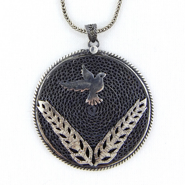 Başak ve Güvercin Formlu Kolye Ucu ürün görseli 1