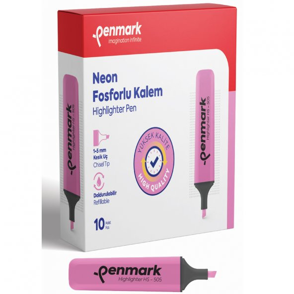 Penmark Fosforlu Kalem Neon Pembe HS-505 04 ürün görseli