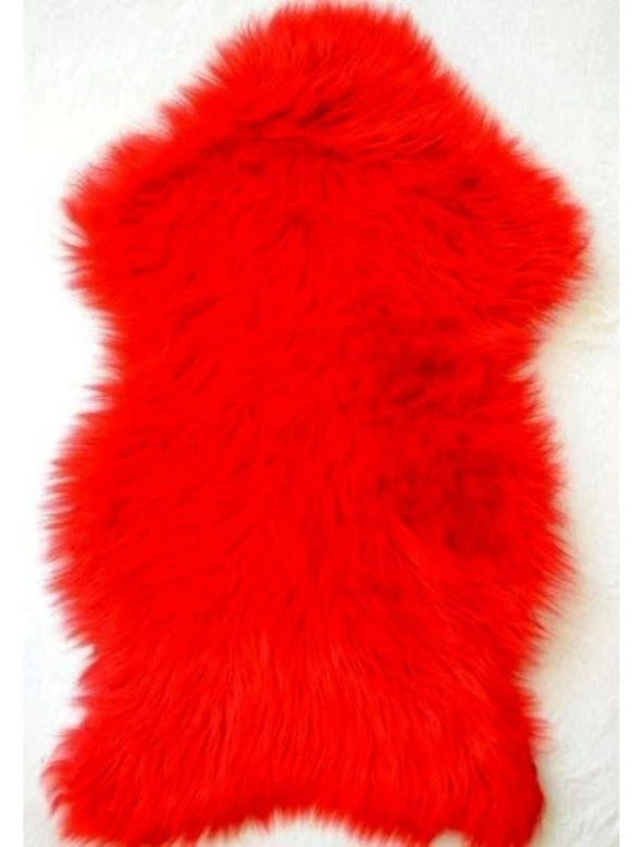 Giz Home Uzun Tüylü Kuzu Post Halı (100x150)-Kırmızı