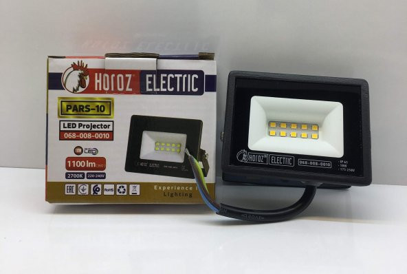HOROZ 10 Watt 1100 Lümen 2700 Kelvin Gün Işığı Led Projektör (IP 65) - 1