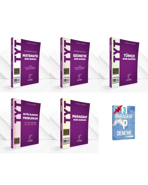 TYT Matematik Geometri Türkçe Problem Paragraf Soru Bankası Set ürün görseli