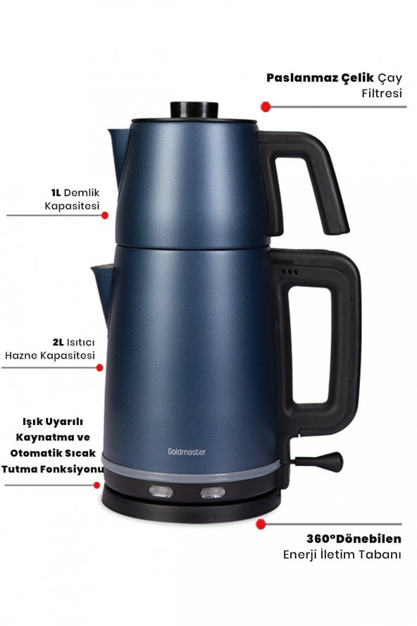 GOLDMASTER SEFAM BY-5314EM ÇAY MAK. EGE MAVİSİ - 4