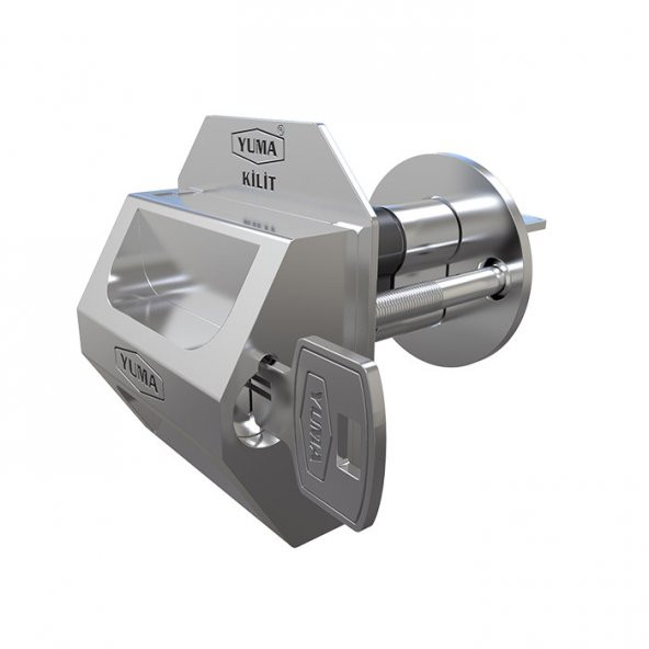 Yuma Kilitli Çelik Rozet Sol + 1 adet 68 mm Çelik Kapı Barel Set - 4