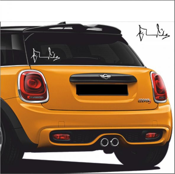 Alparslan Türkeş İmza Oto Sticker  Turuncu 30cm