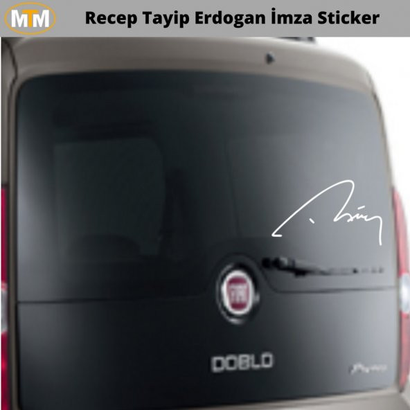 Recep Tayip Erdogan İmza Oto Sticker  Kırmızı 15cm - 2