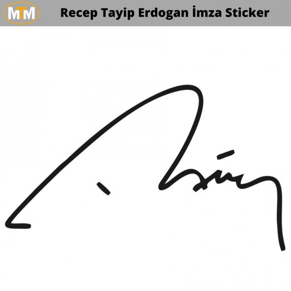 Recep Tayip Erdogan İmza Oto Sticker  Altın(gold) 30cm