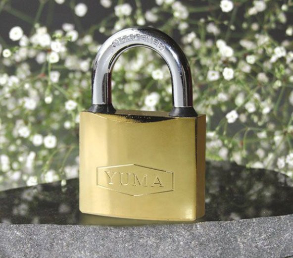 Yuma Sarı Kaplama Döküm Kısa Asma Kilit 32mm - 4