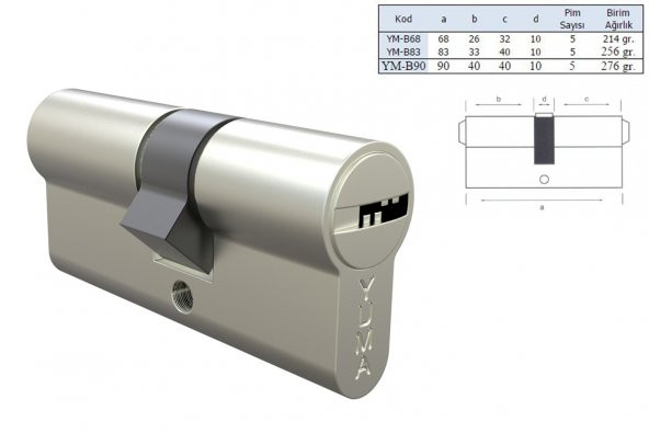Yuma 68 mm Saten Bilyalı Barel / Kilit Göbeği - 4