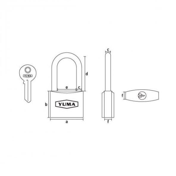 Yuma Türk Malı Pirinç Kısa Asma Kilit 40 mm - 6