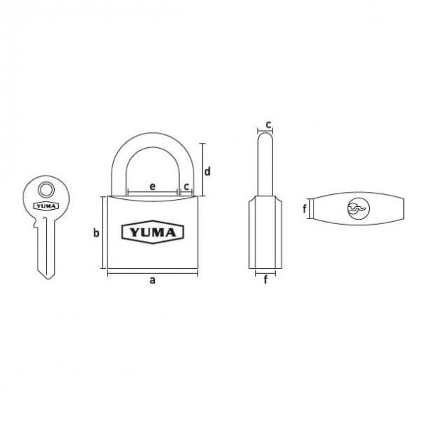 Yuma Gri Döküm Kısa Asma Kilit 63mm - 7