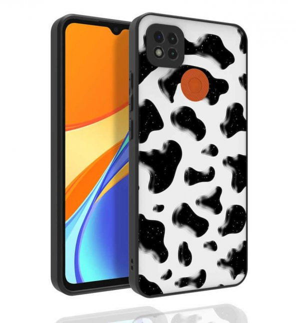 Xiaomi Redmi 9C Kılıf Desenli Kamera Korumalı Parlak Zore Nora Kapak