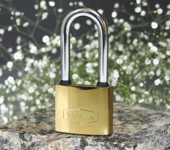 Yuma Sarı Kaplama Döküm Uzun Asma Kilit 50mm - 6