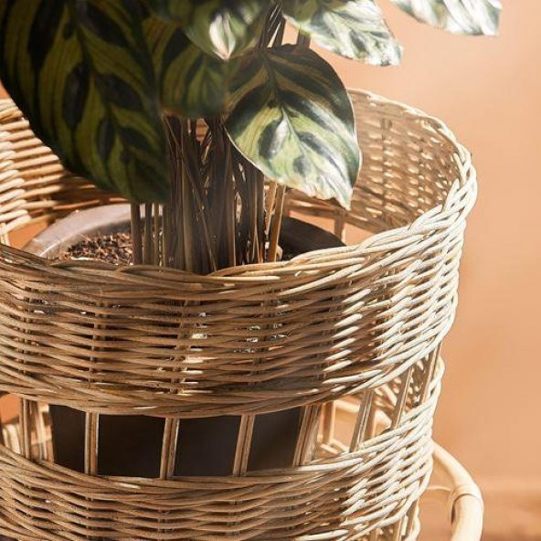 Çiçeklik Rattan, 66 cm MeridyenDukkan El Örmesi Doğal Çıkarılabilir Sepet Ev Dekorasyon Ürünleri - 2