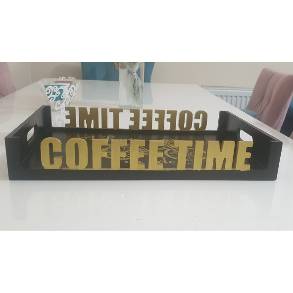 Coffee Time Ahşap Tepsi - 3