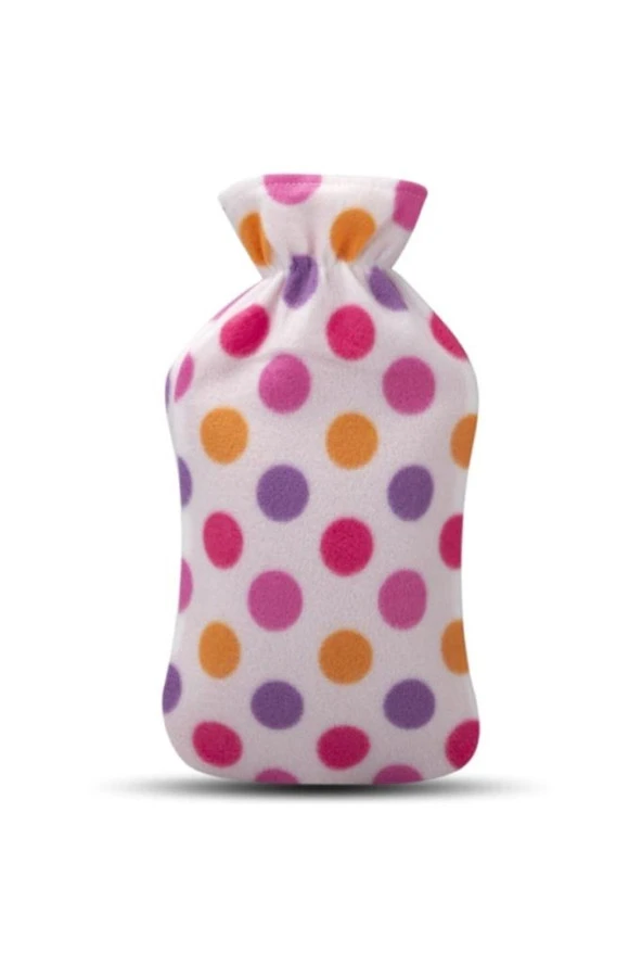 VICHY POLAR KILIFLI SICAK SU TORBASI TERMOFOR RENKLİ NOKTALAR FİGÜRLÜ 2 LT ürün görseli 1