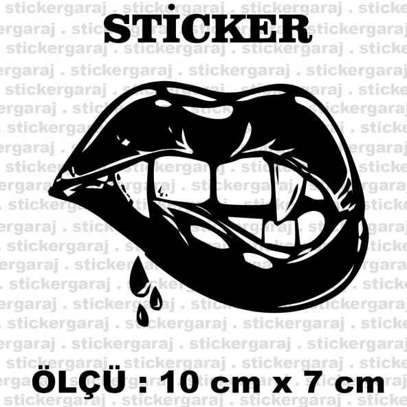 Dudak vampir kadın sticker 2 ADET