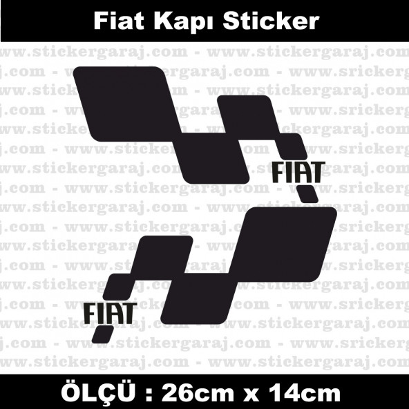 Fiat yan kapı şerit sticker 2li