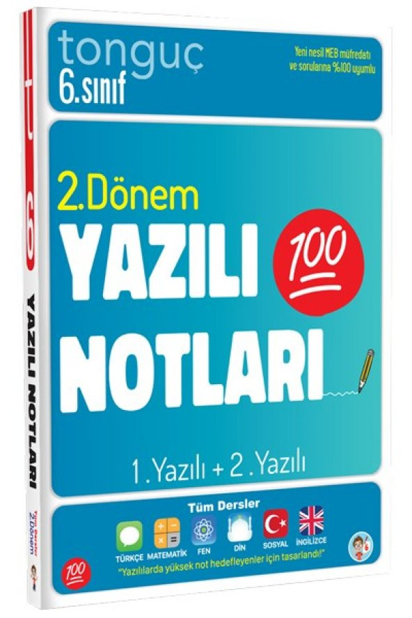 6. Sınıf Yazılı Notları 2. Dönem 1 ve 2. Yazılı - Tonguç Yayınları